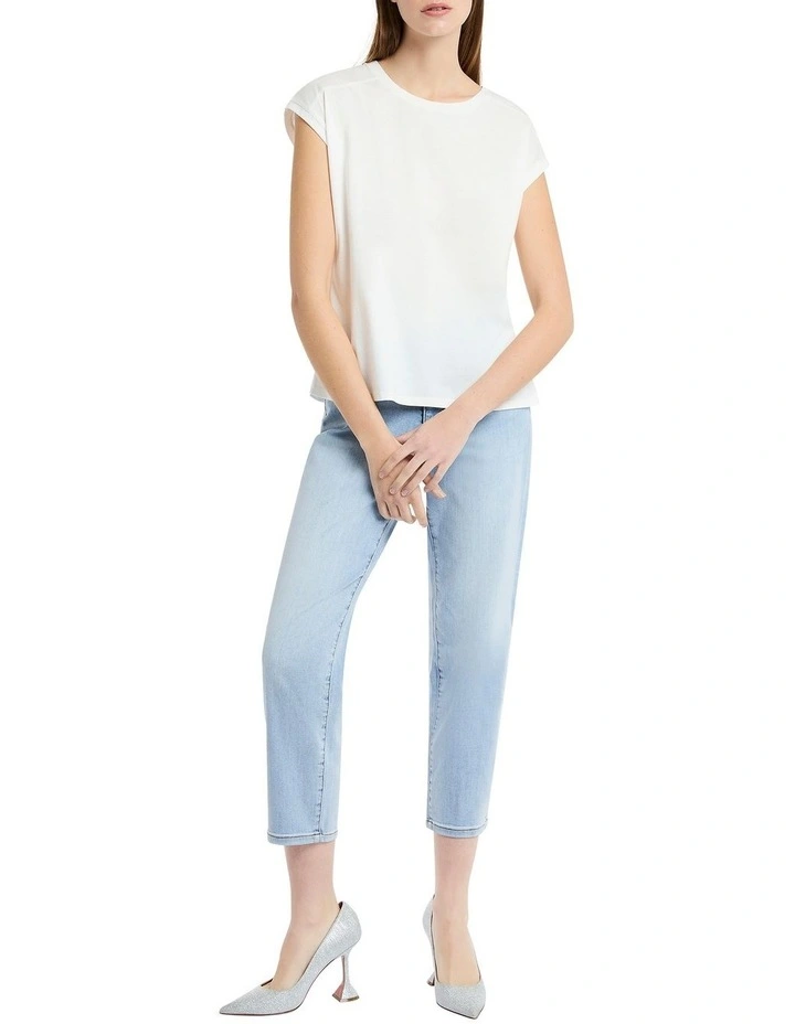 Martie Mercerised Cotton Tee in White