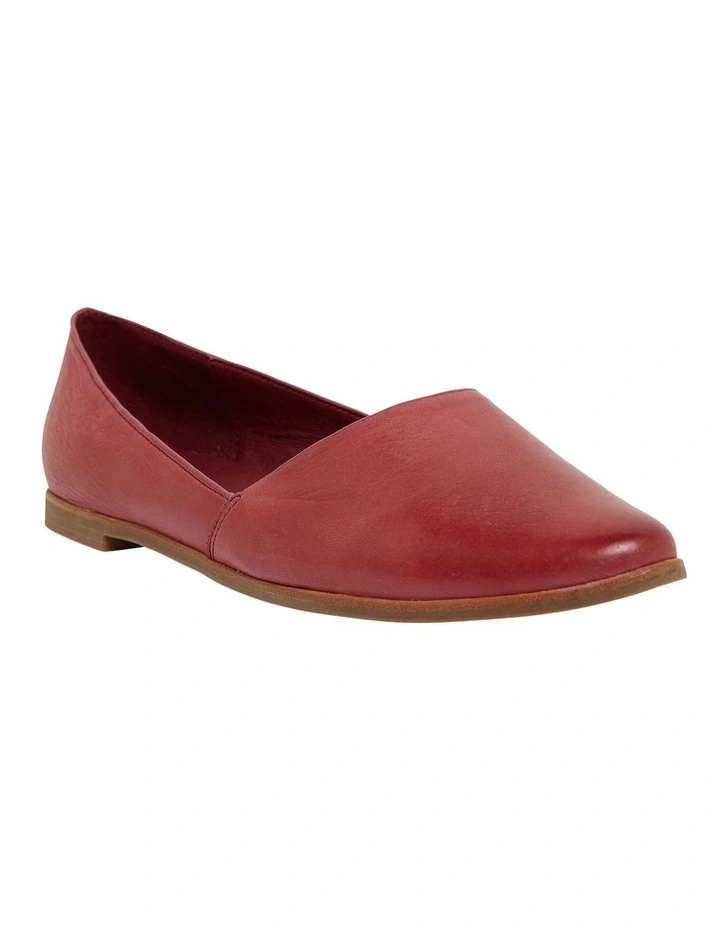 Rachael Flat Shoes in Red Leather
