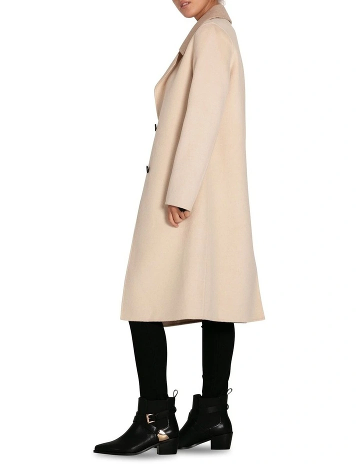 Lexington Two-Tone Wool Blend Coat in Beige