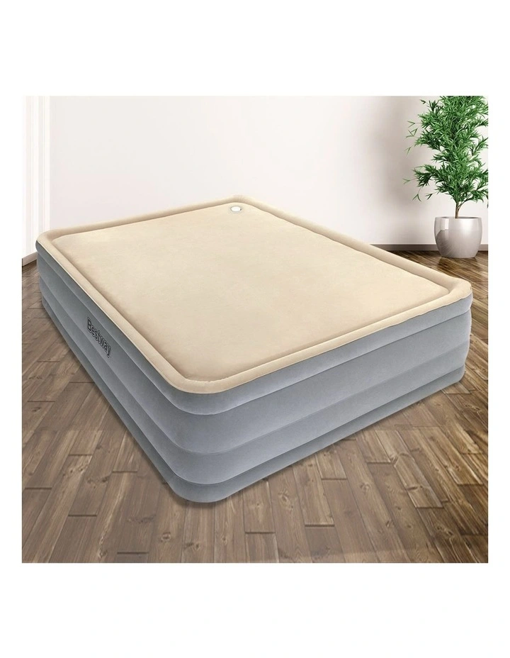 Inflatable Luxury Air Queen Size Built-in Pump Foam Mattress in Multi