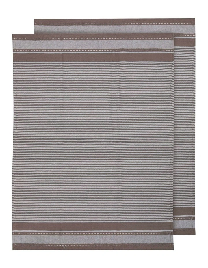 Lennox Jumbo Kitchen Towel 2 Pack in Stone