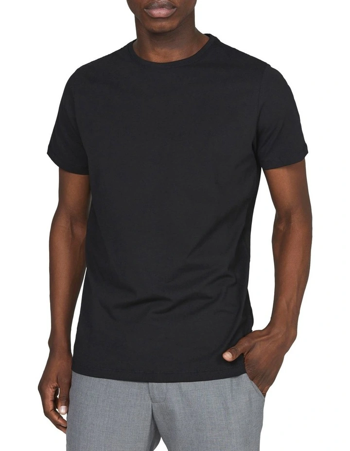 Cotton Stretch T-shirt in Black