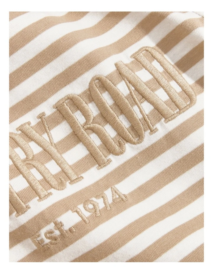 Verified Australian Cotton Heritage T-shirt in Natural Stripe