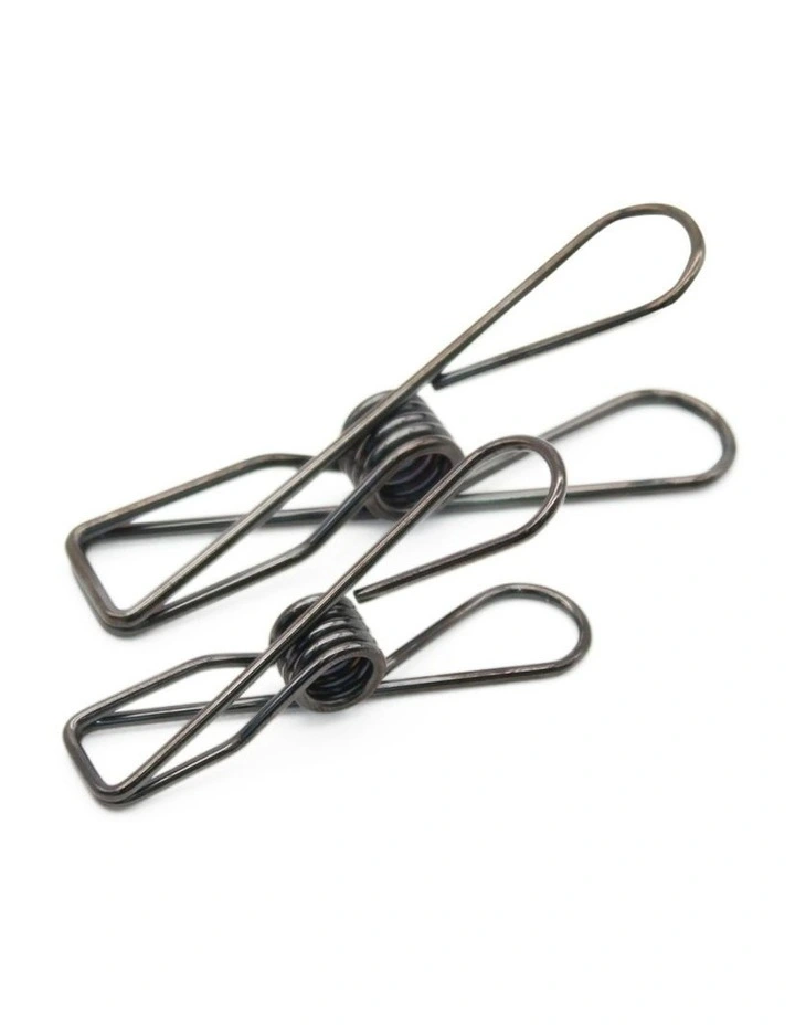 Small & Large Stainless Steel Pegs 40 Pack in Black