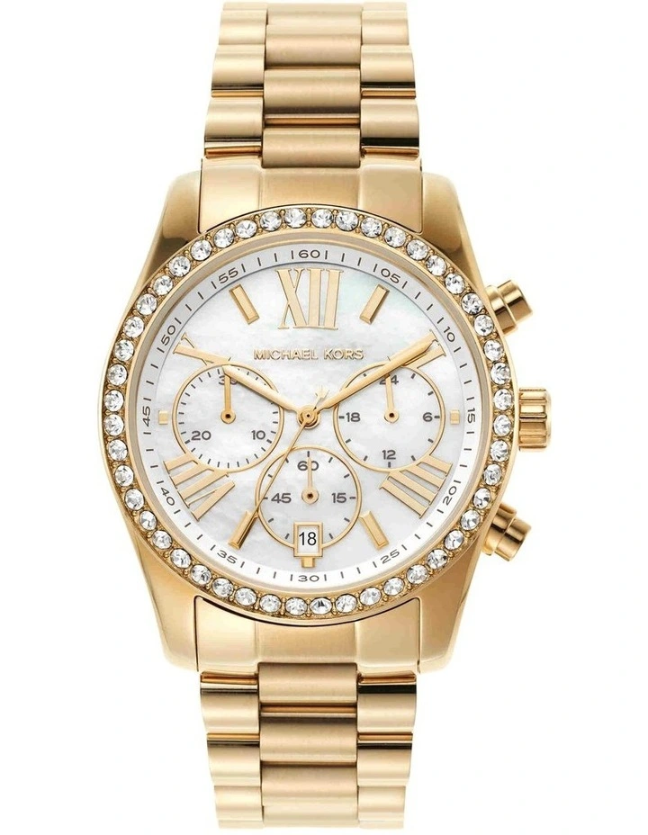 MK7241 Lexington Chronograph Watch in Gold-Tone