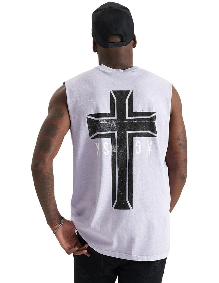 Mortals Relaxed Fit Muscle Tee in White