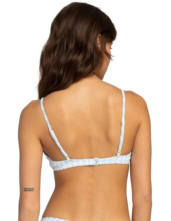 Check It V Neck Tri Bikini Top in Bel Air Blue