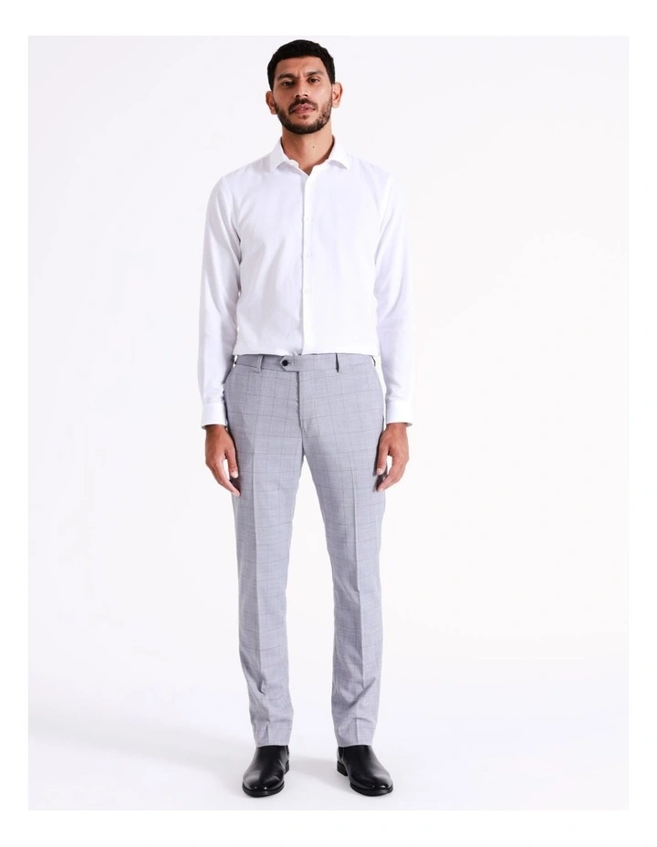 Tailored Windowpane Suit Pant in Grey