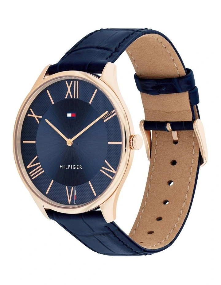 Becker Ionic Plated Rose Gold Steel Watch in Blue