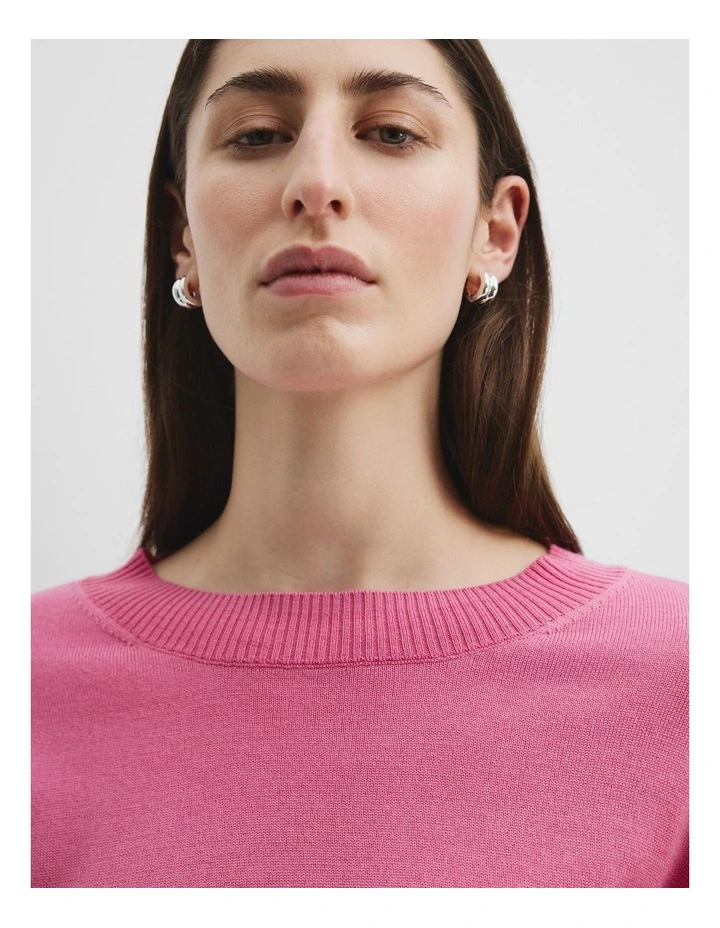 Verified Australian Merino Wool Crew Neck in Pink Punch