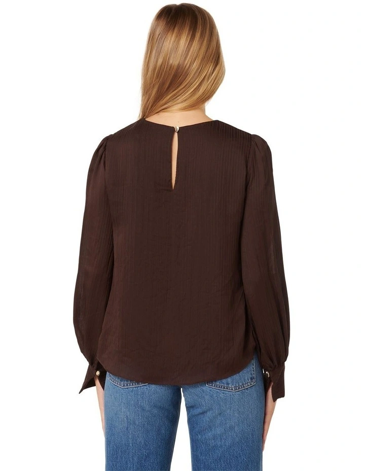 Narelda Crew Neck Top in Red