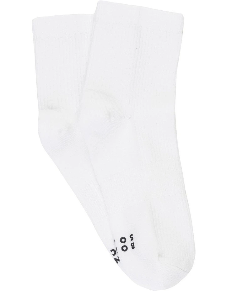 Originals Quarter Crew Rib Socks 2 Pack in White