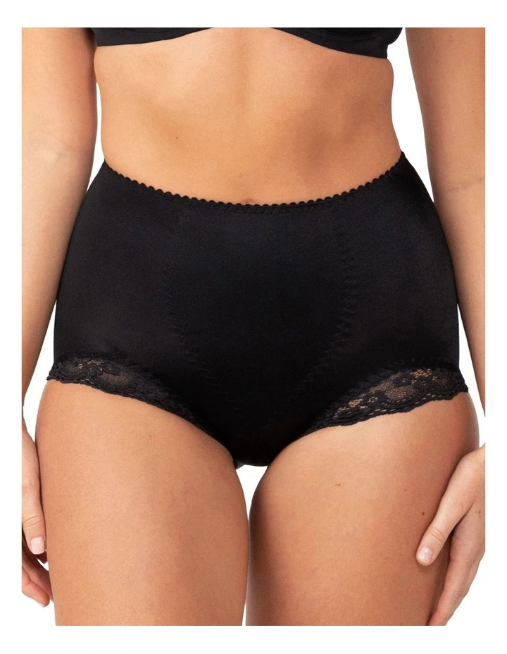 Tum-E-Lace High Waist Brief in Black