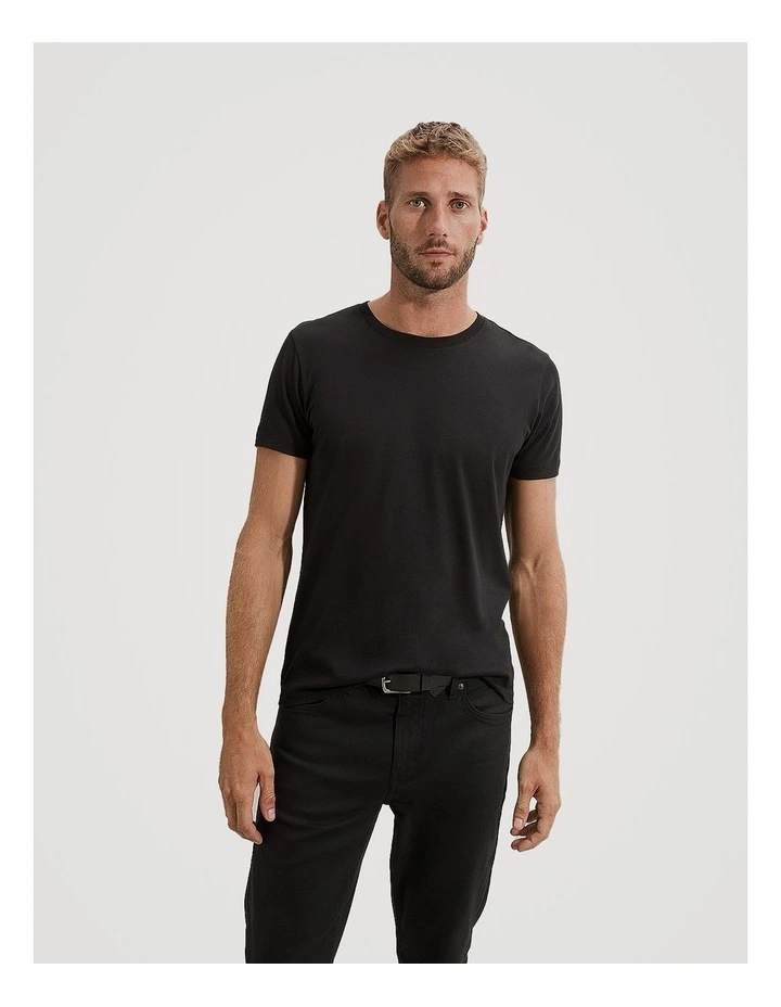 Pima Cotton Crew T-shirt in Black