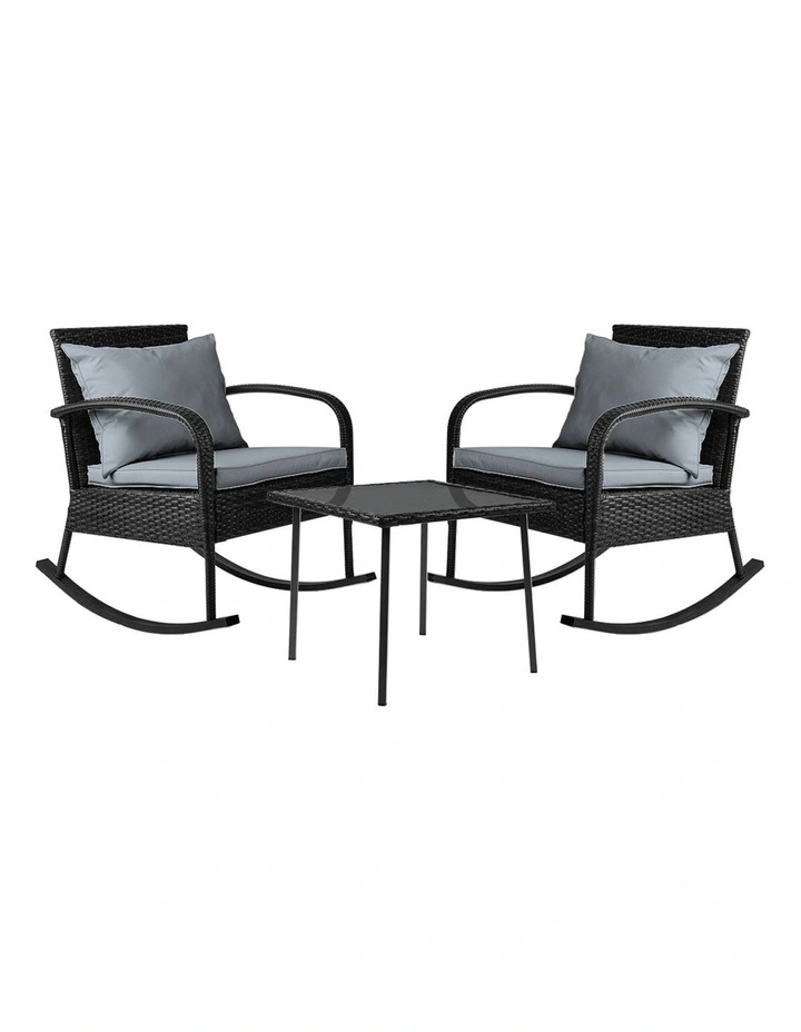 3 Piece Outdoor Rocking Set