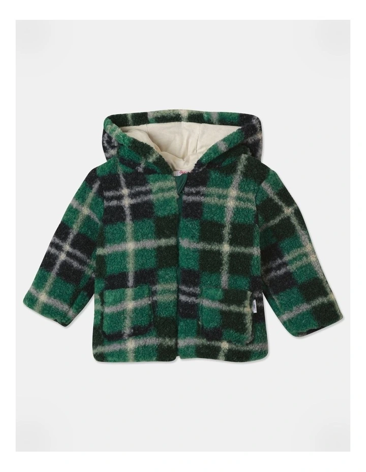 Sherpa Check Jacket in Green