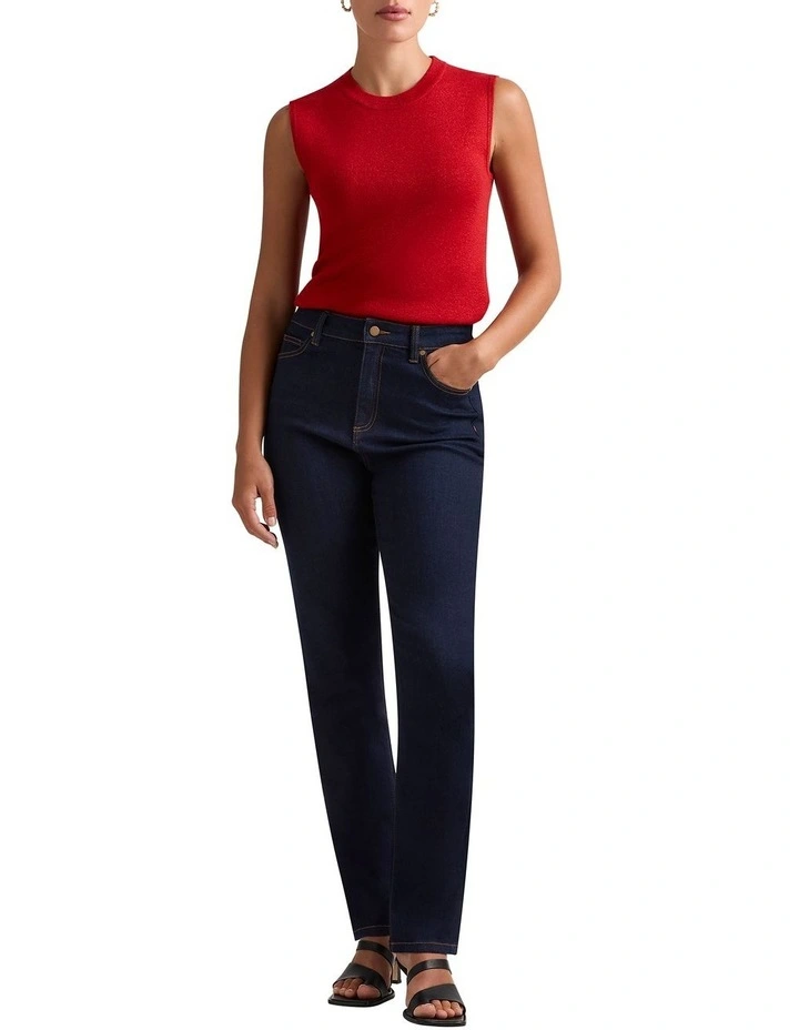 Gail Shimmer Knit Tank in Red Sparkle