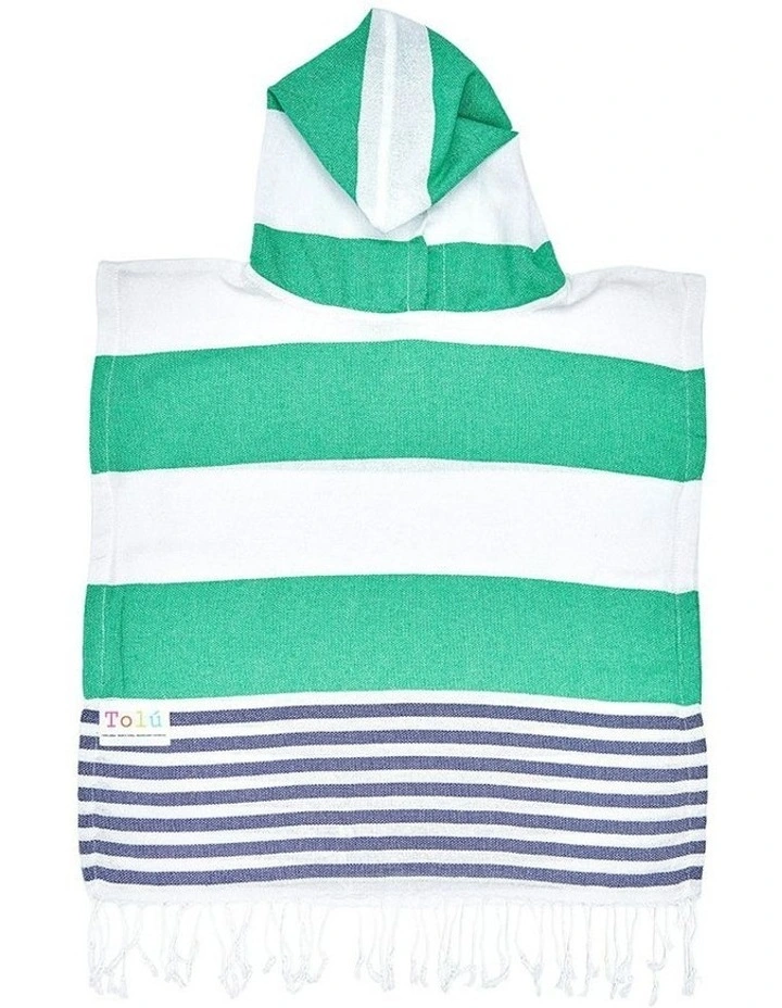 Hooded Beach Towel in Green/Blue