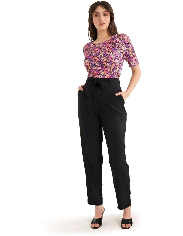 Valeria Crepe Pant in Black