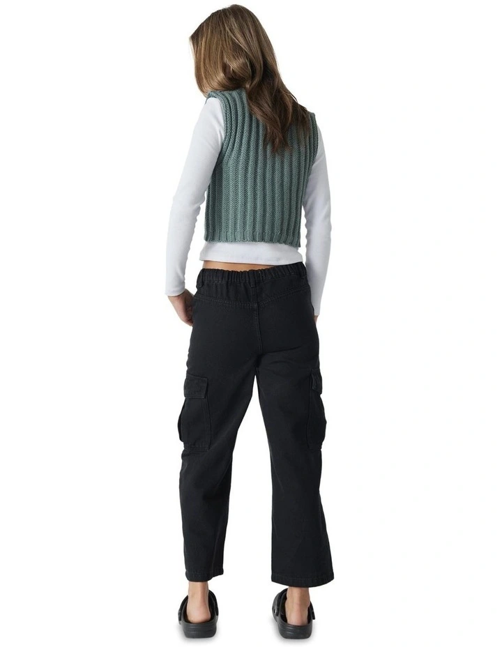 Mari Rib Knit Vest in Green