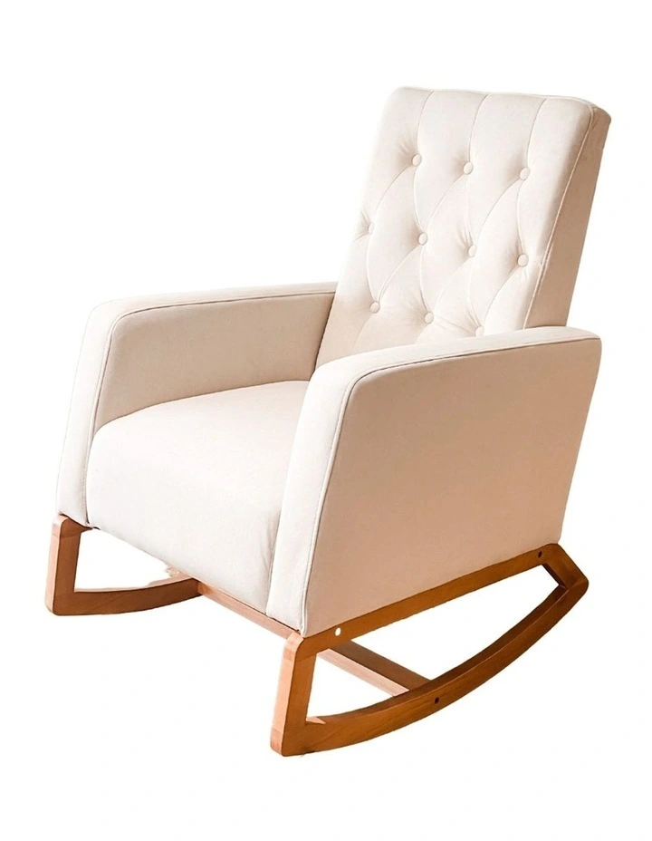 Holly Rocking Chair Beige Fabric