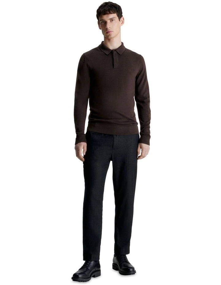 Merino Knit Polo Shirt in Green