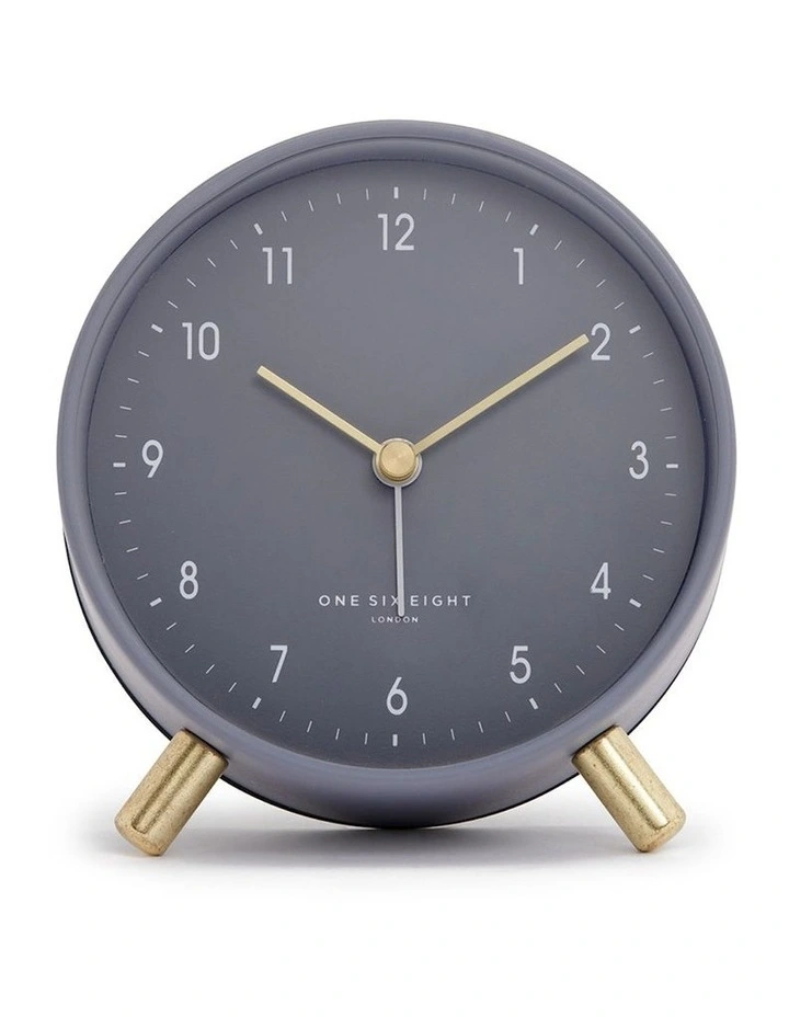 Noah Charcoal Grey Silent Alarm Clock