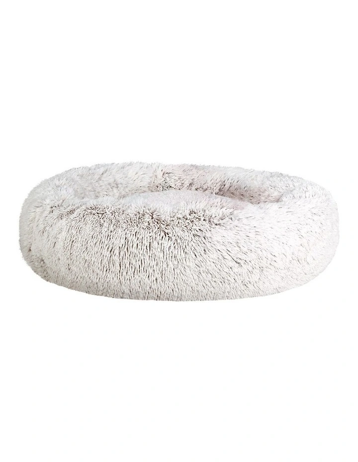 i.Pet Pet Bed Dog/ Cat 90cm Large Calming Soft Plush in White Brown