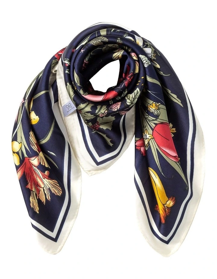 Botanical Kerchief in Navy
