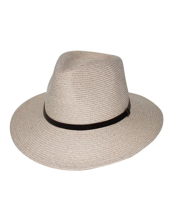 Darby Flexibraid Fedora Hat in Mixed Camel