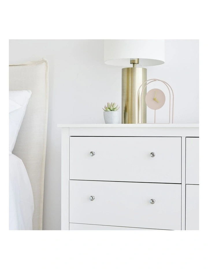 Gemini Chest of 6 Drawers 120cm in White