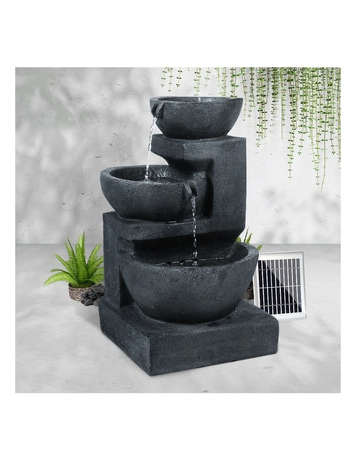 Gardeon Solar Powered Outdoor Water Fountain Features Cascading Garden Bird Bath
