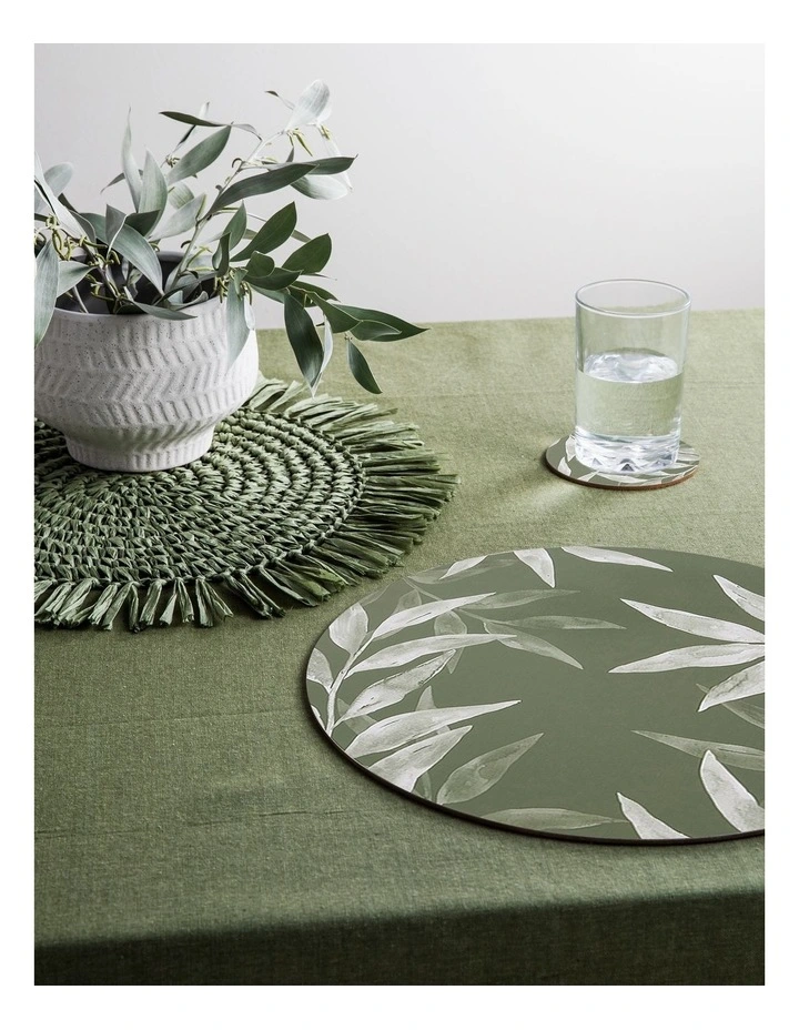 Woodlands Round Placemat Set of 4 in Green
