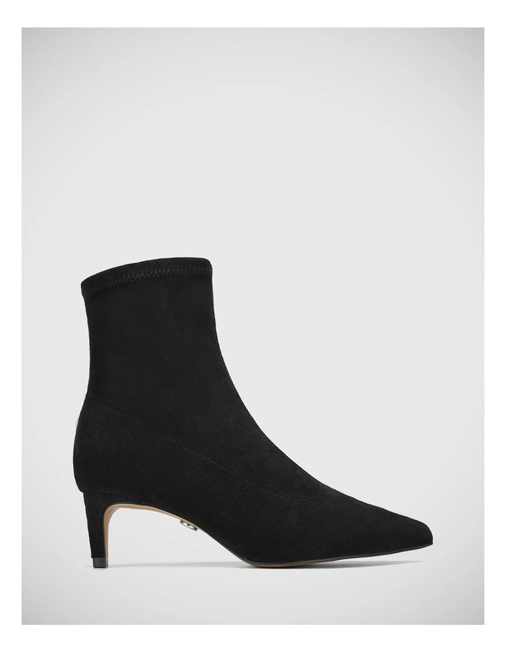 Joan Suede Leather Ankle Boot in Black