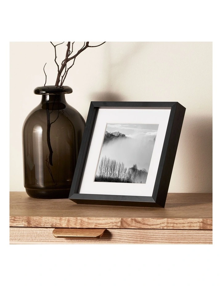Premium Metallicus Metal Photo Frames 6x6 Matt to 4x4 Set Of 2 in Black