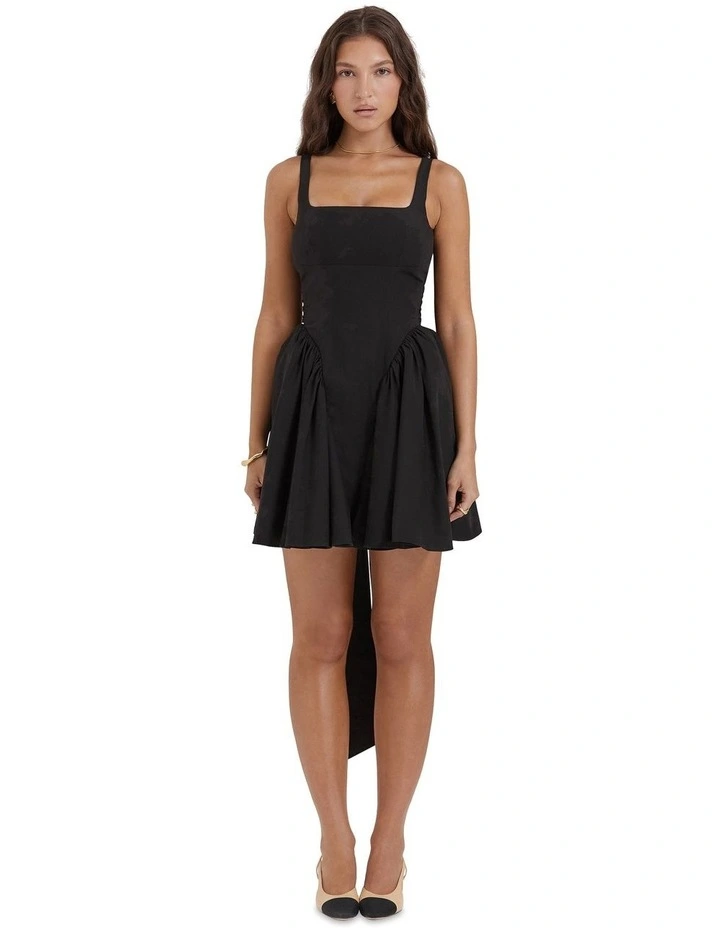 Florianne Bow Mini Dress in Black