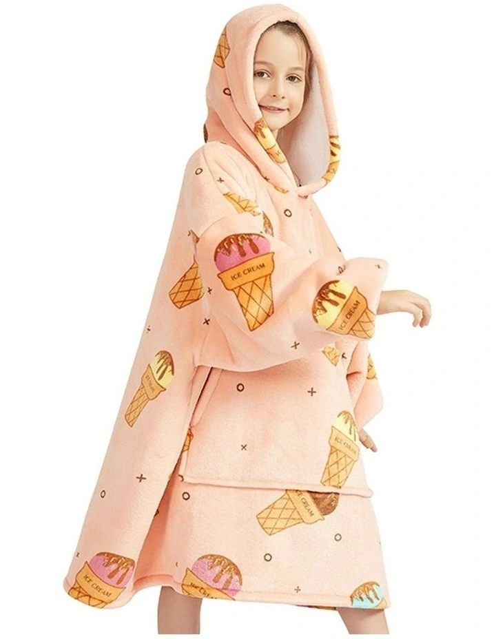 Soft Hoodie Blanket Comfy Fleence Warm Winter Nightwear in Assorted