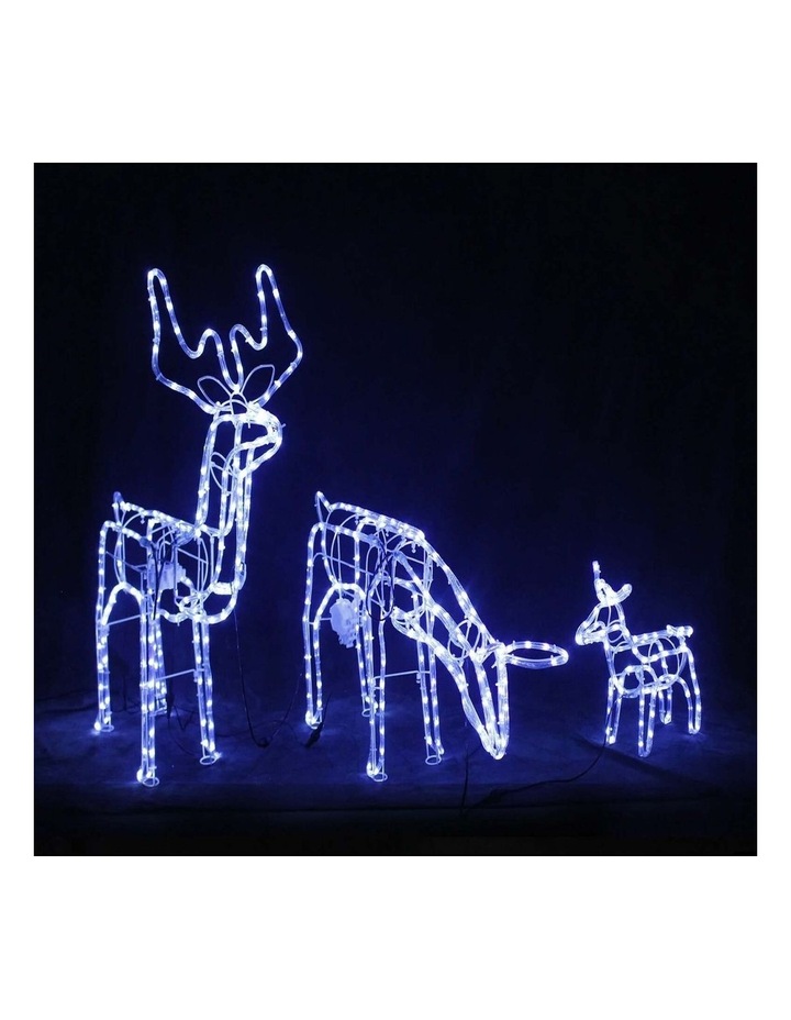 3D Illuminated LED Reindeer Family with Motor