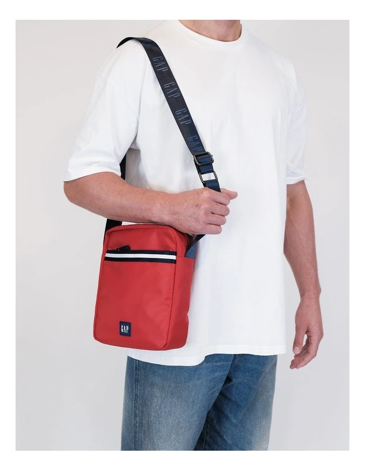 Nylon Travel Cross-Body Bag in Red