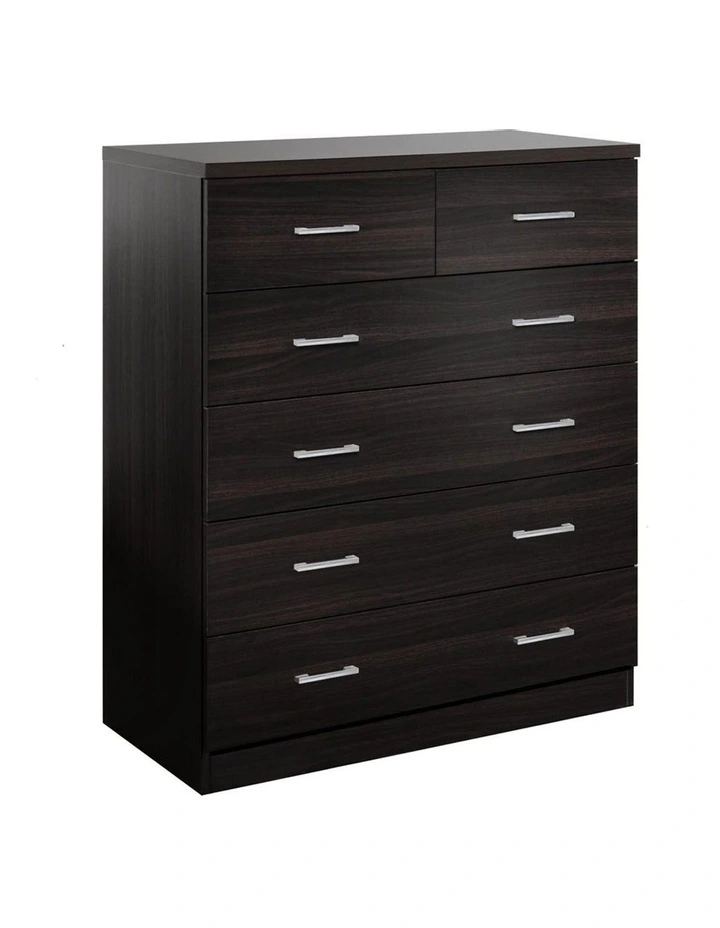 Artiss Tallboy 6 Drawers Storage Cabinet Walnut