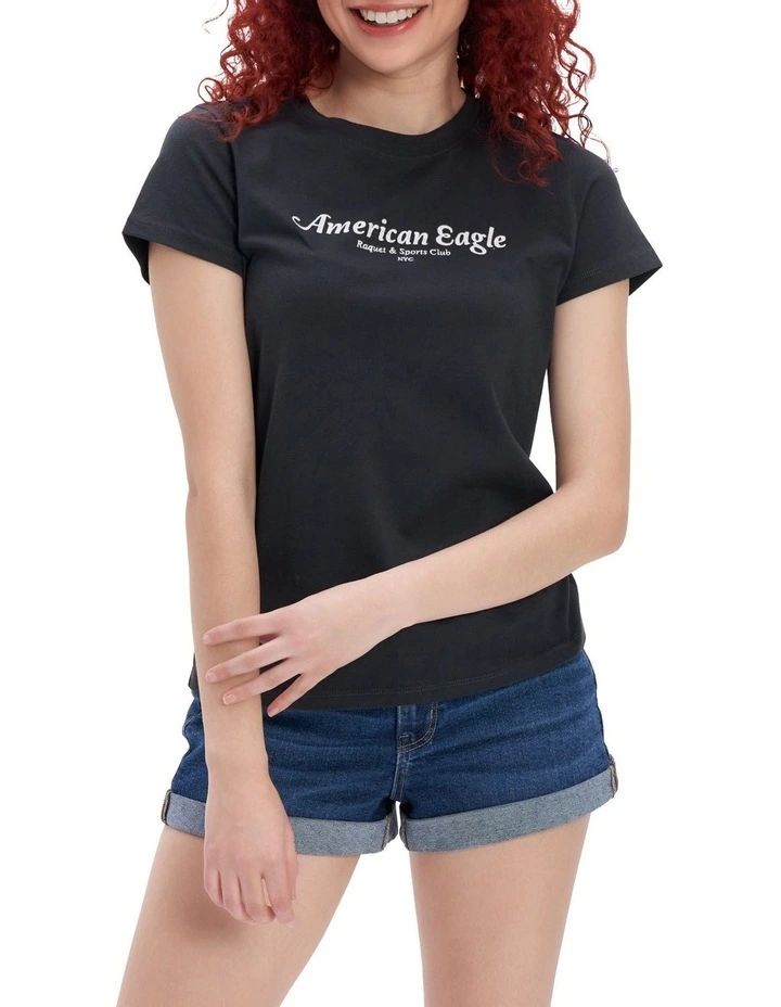 Classic Graphic Tee in Washed Black