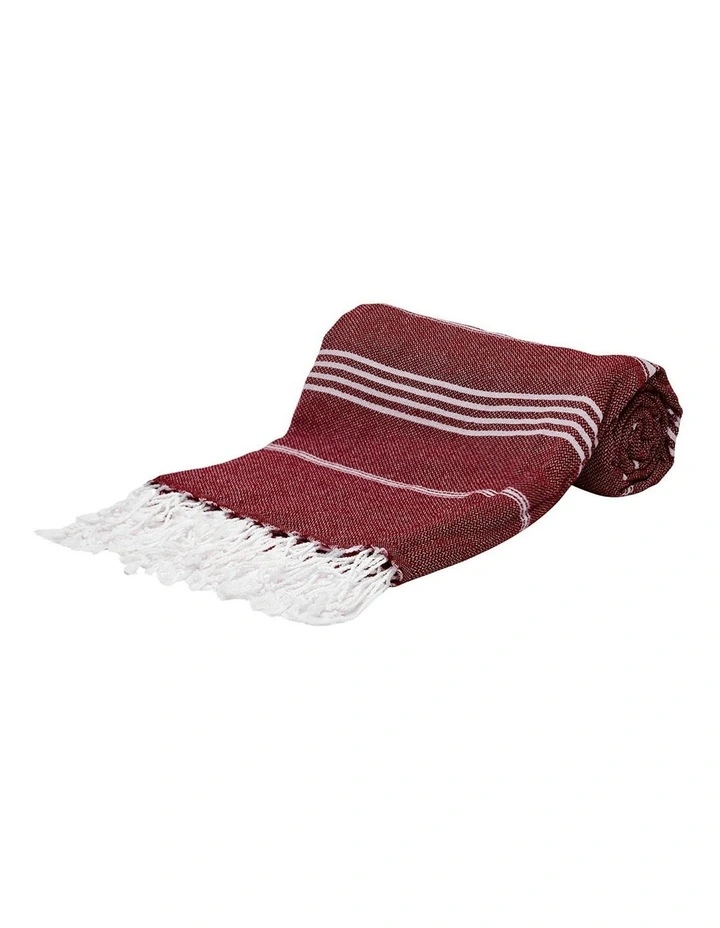 Thin Turkish Towel in Dark Red