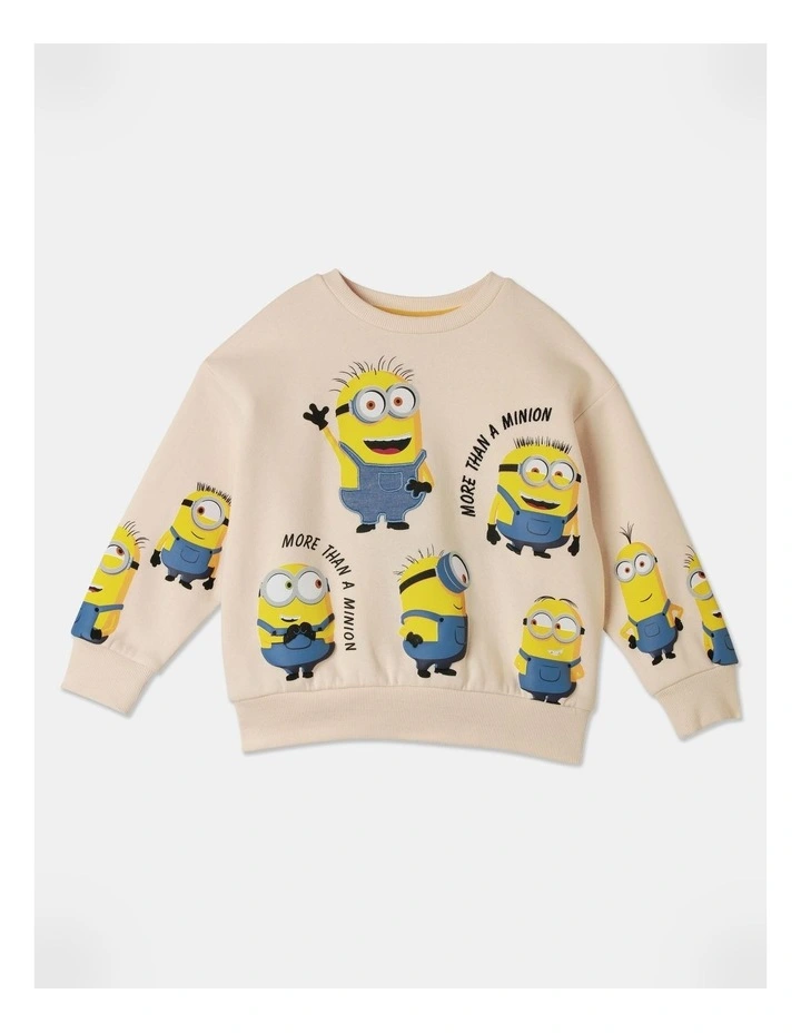 Despicable Me Denim Applique Sweat Top in Beige