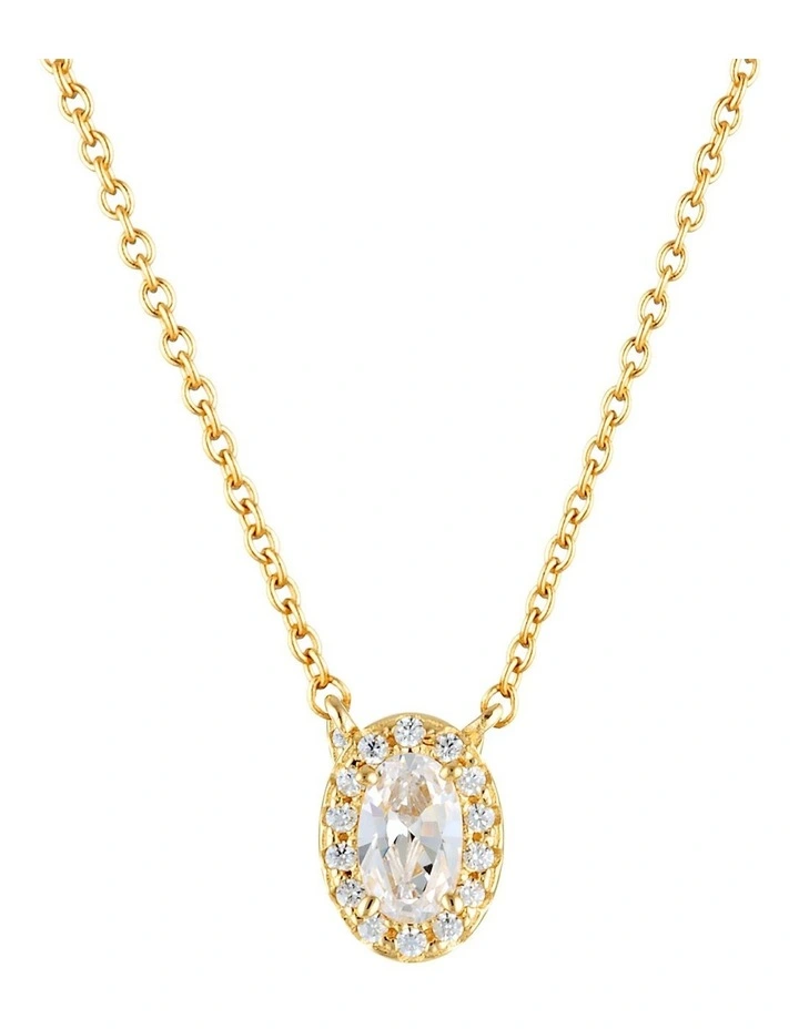 Aurora Glow Pendant Gold Necklace