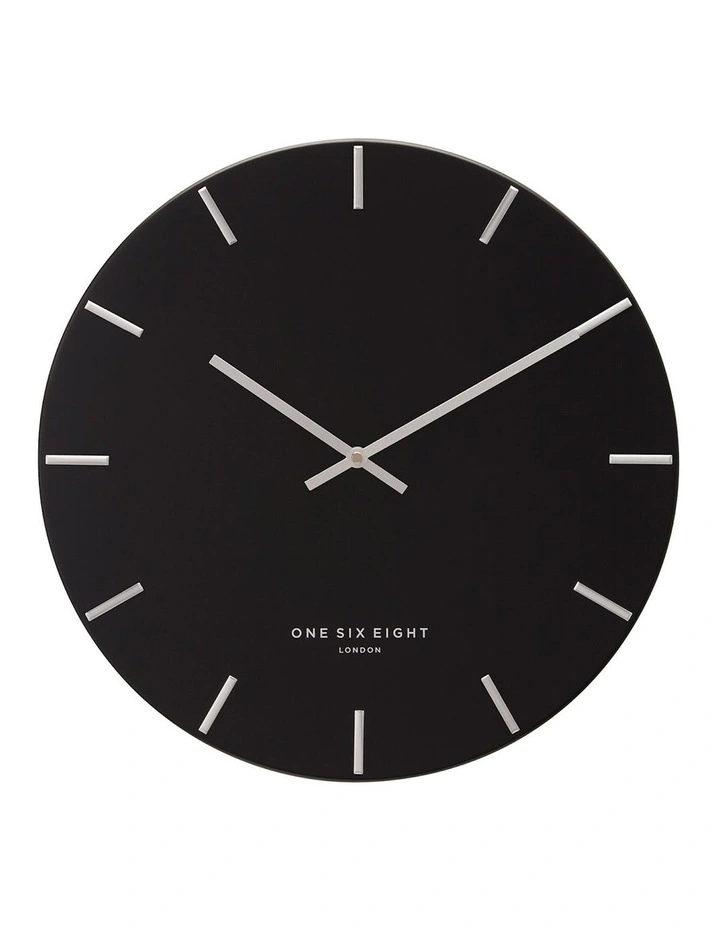 Luca 40cm Silent Wall Clock Black