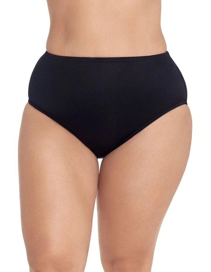 Full Coverage Shaping Bikini Bottoms PLUS in Black