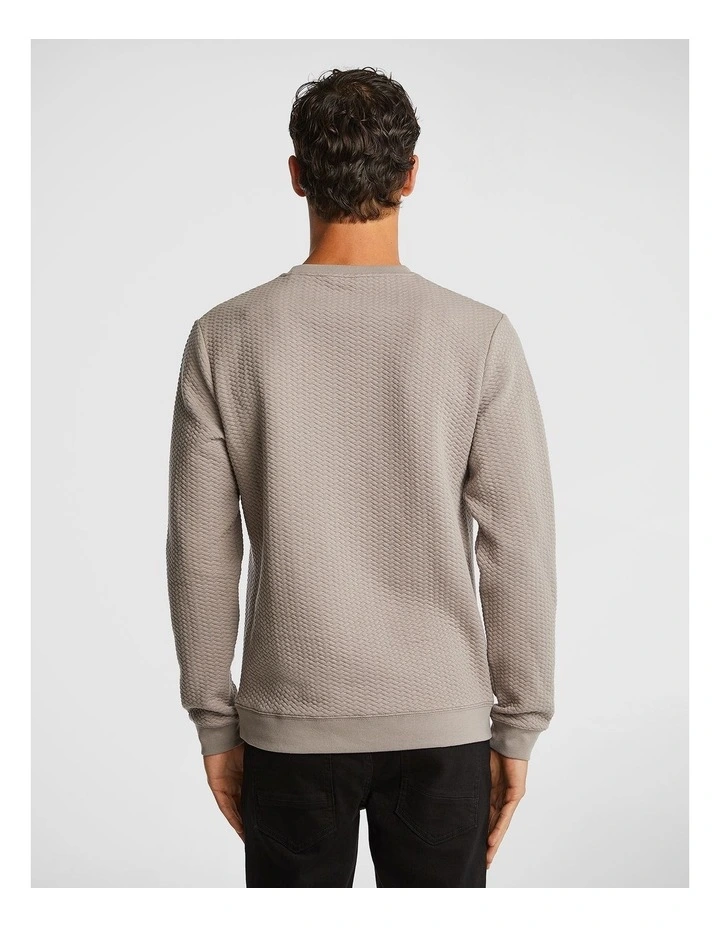 Tech Textured Sweatshirt in Taupe