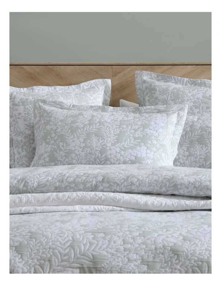 Quinn Quilt Cover Set in Sage