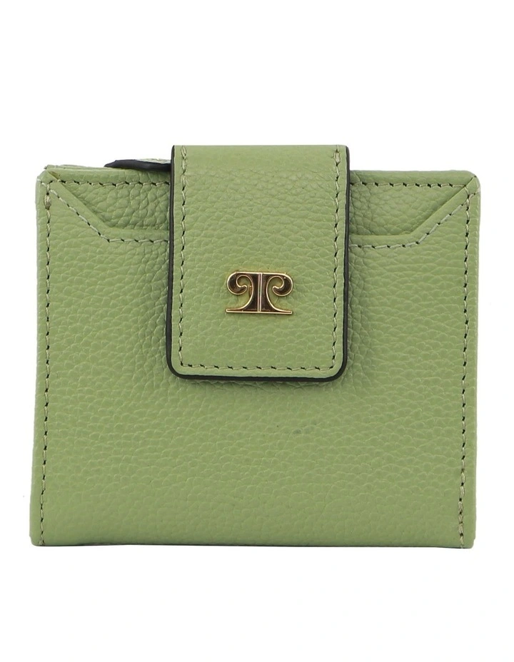 Leather Flip-Over Bi-Fold Wallet in Jade