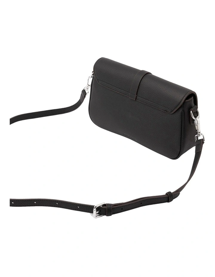Julia Leather Crossbody Buckle Bag in Black
